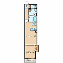 フィカーサいちょうの木 1LDKの間取図画像