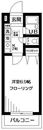 シャトレバレ大山 1Kの間取図画像