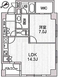 レジデンス白金高輪 6階1LDKの間取り