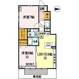JR紀勢本線 黒江駅 徒歩24分の賃貸アパート 1階2LDKの間取り