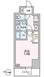アーバンパーク扇大橋 6階1Kの間取り