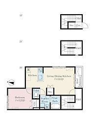 (仮)江戸川区興宮町15AP 1LDKの間取図画像