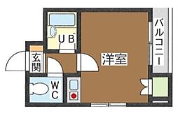 Star Stage 3階ワンルームの間取り