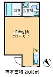 THETEN+ ワンルームの間取図画像