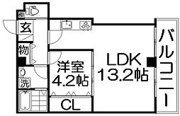ルミエール星田 1LDKの間取図画像