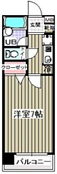 クオーレプロバンス浦安I 2階1Kの間取り