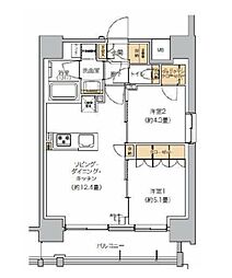 リビオメゾン芝浦 2LDKの間取図画像