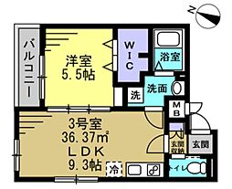 Moderato 1LDKの間取図画像