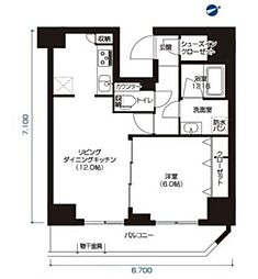 アーバネックス大森 1LDKの間取図画像