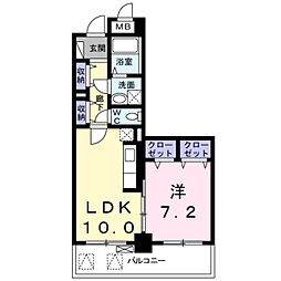 ラヴィカルム 1LDKの間取図画像