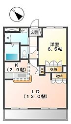 ア・ピアチェーレ 1LDKの間取図画像
