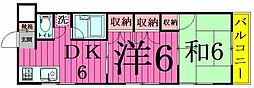 RIBEIRA1 2DKの間取図画像
