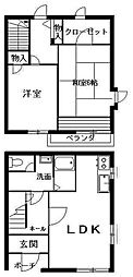 ヴィラ戸田公園 2LDKの間取図画像