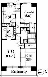 白井ロジュマン 3LDKの間取図画像