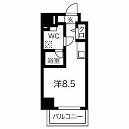 クラリッサ新川崎 ワンルームの間取図画像
