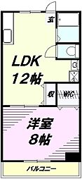 千人町スカイマンション 1LDKの間取図画像