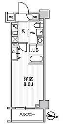 ジェノヴィア三ノ輪スカイガーデン 1Kの間取図画像