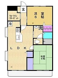 メゾン・ド・野川 2LDKの間取図画像