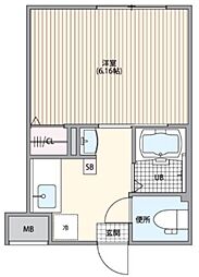 Fusion練馬春日町レジデンス 4階1Kの間取り