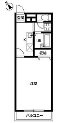 アムールクララ 1Kの間取図画像