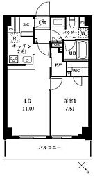 ザ・ケンジントン・レジデンスときわ台 5階1LDKの間取り