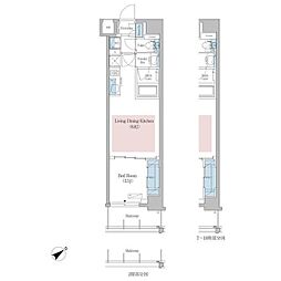 アーバネックス早稲田 6階1LDKの間取り