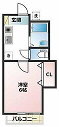 ハピネスハイム上星川 1Kの間取図画像