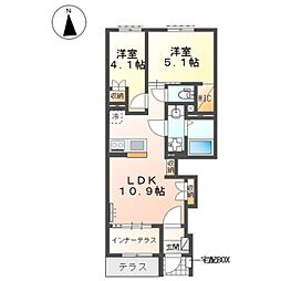 仮)相模原市南区アパート新築工事 2LDKの間取図画像