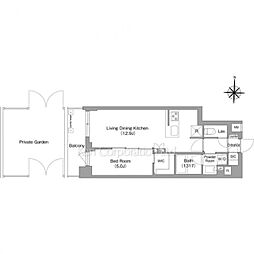 コンフォリア・リヴ永福町 1LDKの間取図画像