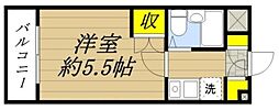 F.Azalea喜沢 1Kの間取図画像