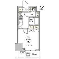ラティエラ武蔵小山レジデンス 1Kの間取図画像
