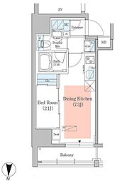 アーバネックス深川住吉3 14階1DKの間取り