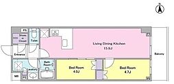 TSレジデンス東川口 2LDKの間取図画像