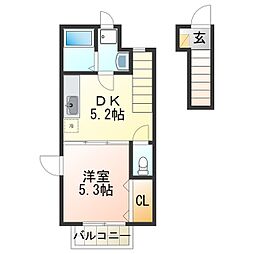 グリーンハイム 1DKの間取図画像