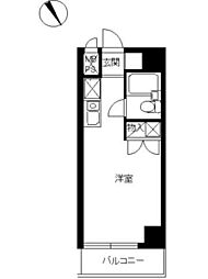 スカイコート浅草3 ワンルームの間取図画像