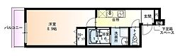 フジパレス湊駅南 1Kの間取図画像