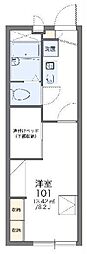 レオパレスアルシオネ 1Kの間取図画像