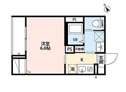 robot home 矢部III 1Kの間取図画像