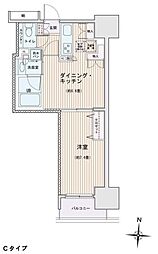 エスティメゾン錦糸町II 2階1DKの間取り