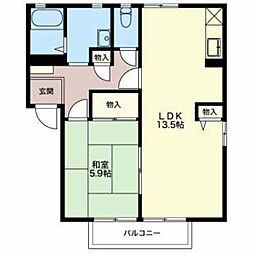 ライフタウンサンライズD 1LDKの間取図画像