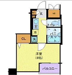 エスコート東大前 1Kの間取図画像