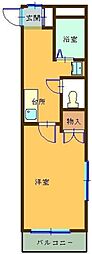 メゾンドゥ北斗 3階ワンルームの間取り