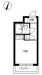 スカイコート荻窪 3階ワンルームの間取り