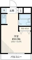 ベイグランデ北栄 ワンルームの間取図画像