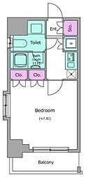 レジディア後楽園 1Kの間取図画像