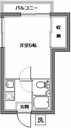 ハイムストーク 2階1Kの間取り