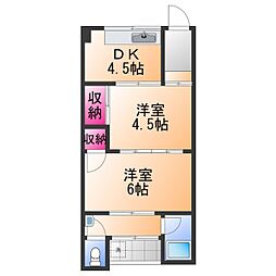 泉ハウス 2DKの間取図画像