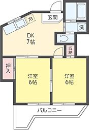 パークレジデンス 2DKの間取図画像