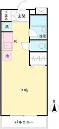 メゾンさくら 1Kの間取図画像