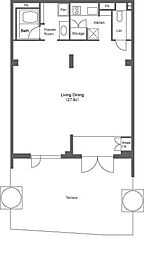 ストーリア神宮前 1階ワンルームの間取り